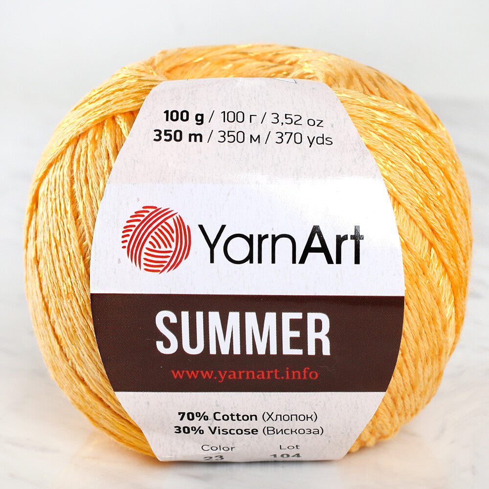 Sarı Yarnart Summer ipiyle yazlık örgüleriniz canlansın, yumuşak ve solmaz renkli.