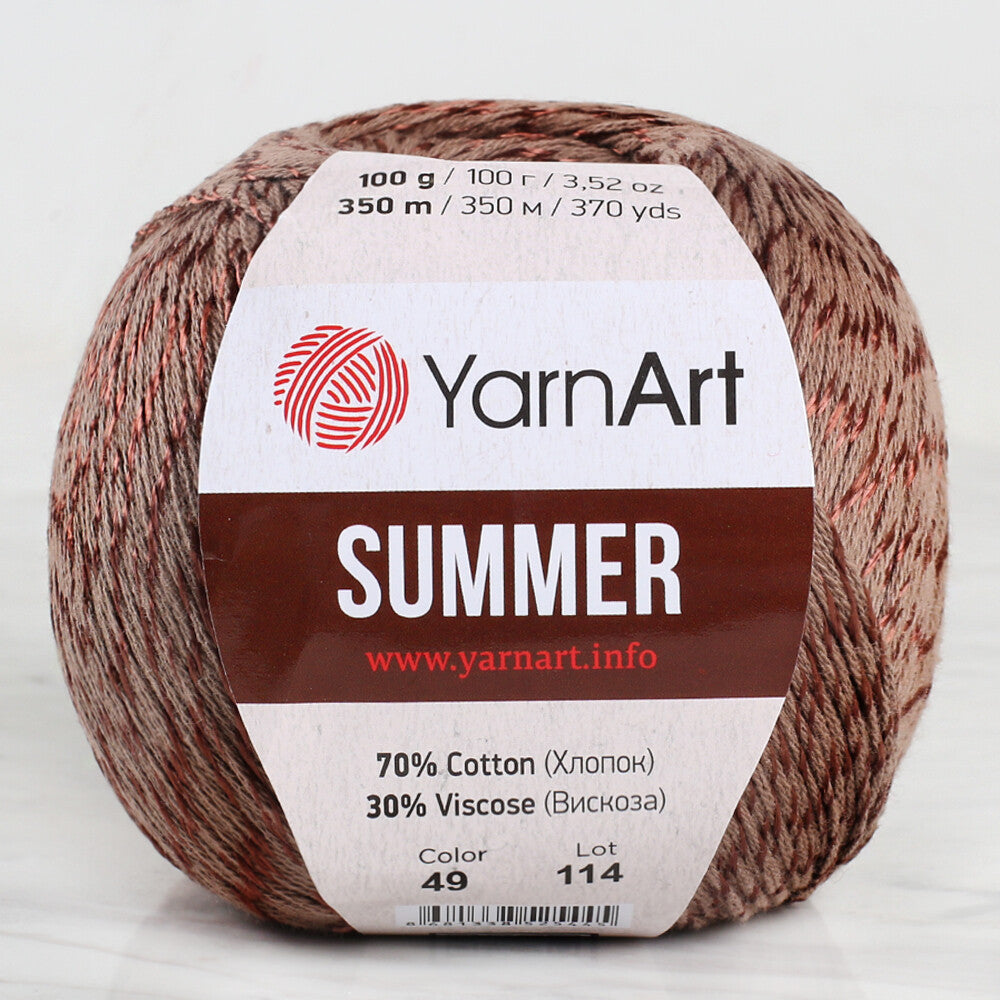 Yarnart Summer Kahverengi El Örgü İpi ile yazlık projelerinize doğal şıklık ve nefes alabilir konfor katın.