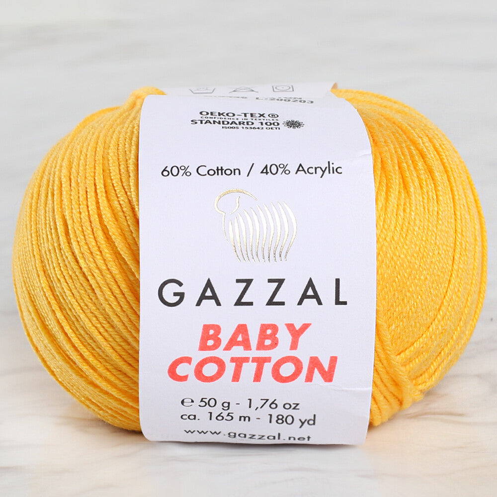 Gazzal Baby Cotton Hardal Sarısı Bebek Yünü - 3417