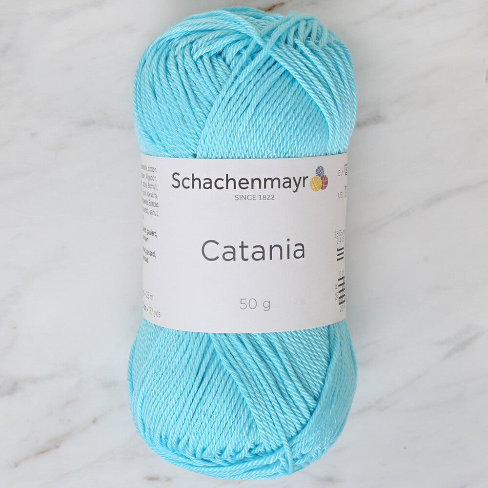 Schachenmayr Catania 50gr Buz Mavi pamuk el örgü ipi canlı renk ve kolay örgü keyfi sunar.
