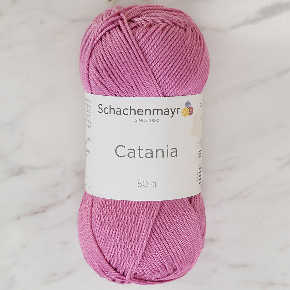 Schachenmayr Catania lila pamuk ipi, yumuşak dokusuyla amigurumi ve örgü projeleriniz için ideal.
