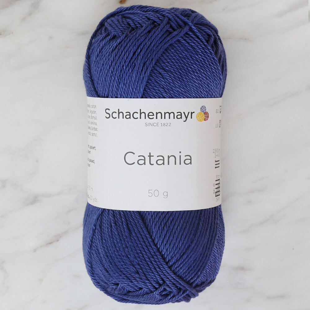Schachenmayr Catania 50gr mavi el örgü ipi, 00420 numaralı yumuşak ve parlak pamuk ipliği.