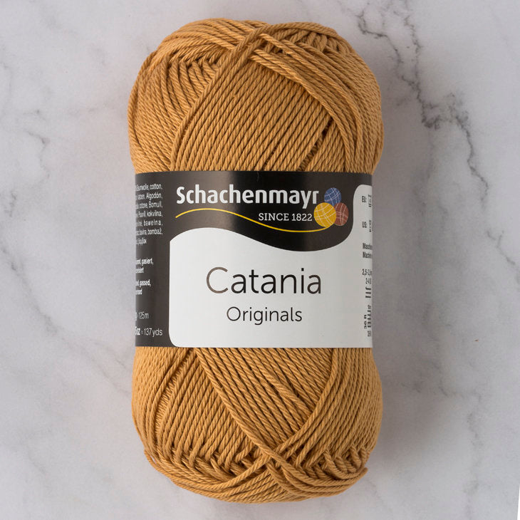Schachenmayr Catania 50gr Bal Köpüğü pamuk el örgü ipi, bebek ve hassas ciltler için yumuşak ve canlı tonlar sunar.