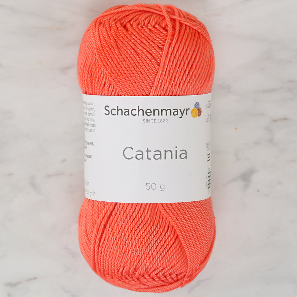 Canlı turuncu, yumuşak pamuklu Schachenmayr Catania 50 gr el örgü ipi.