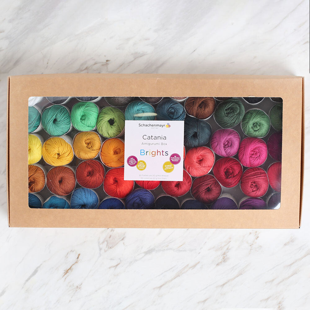 Schachenmayr Catania Amigurumi Seti ile canlı renklerde yumuşak ve kolay örgü keyfi.