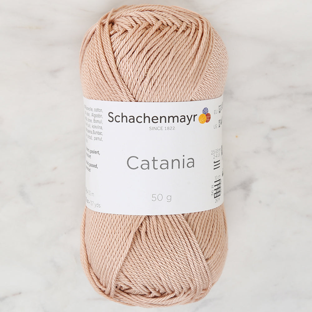Schachenmayr Catania 50 gr bej el örgü ipi, pürüzsüz dokusuyla projelerinize kalite katar.