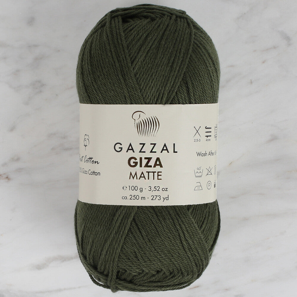 Gazzal Giza Matte Asker Yeşili El Örgü İpi - 5563