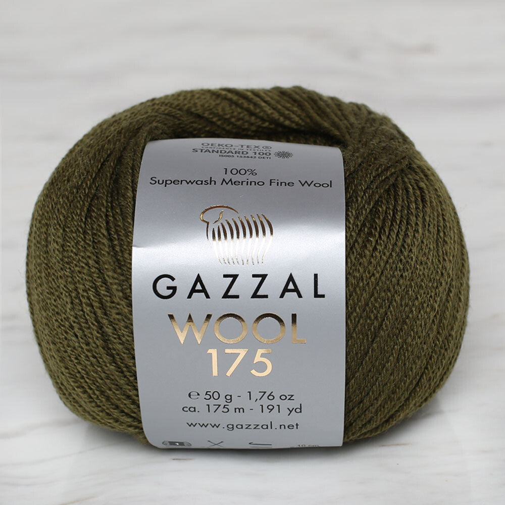 Gazzal Wool 175 50gr Asker Yeşili El Örgü İpi - 317