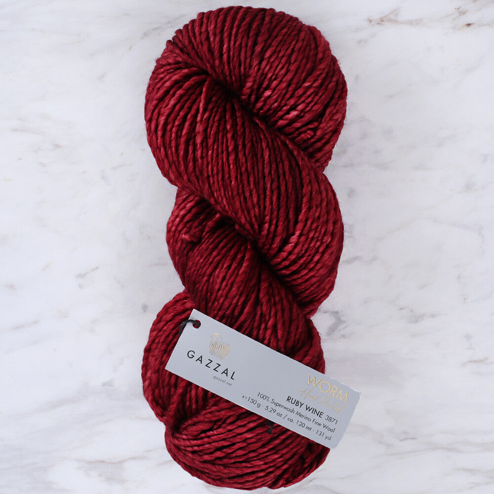 Gazzal Worm Bordo El Örgü İpi - 3871