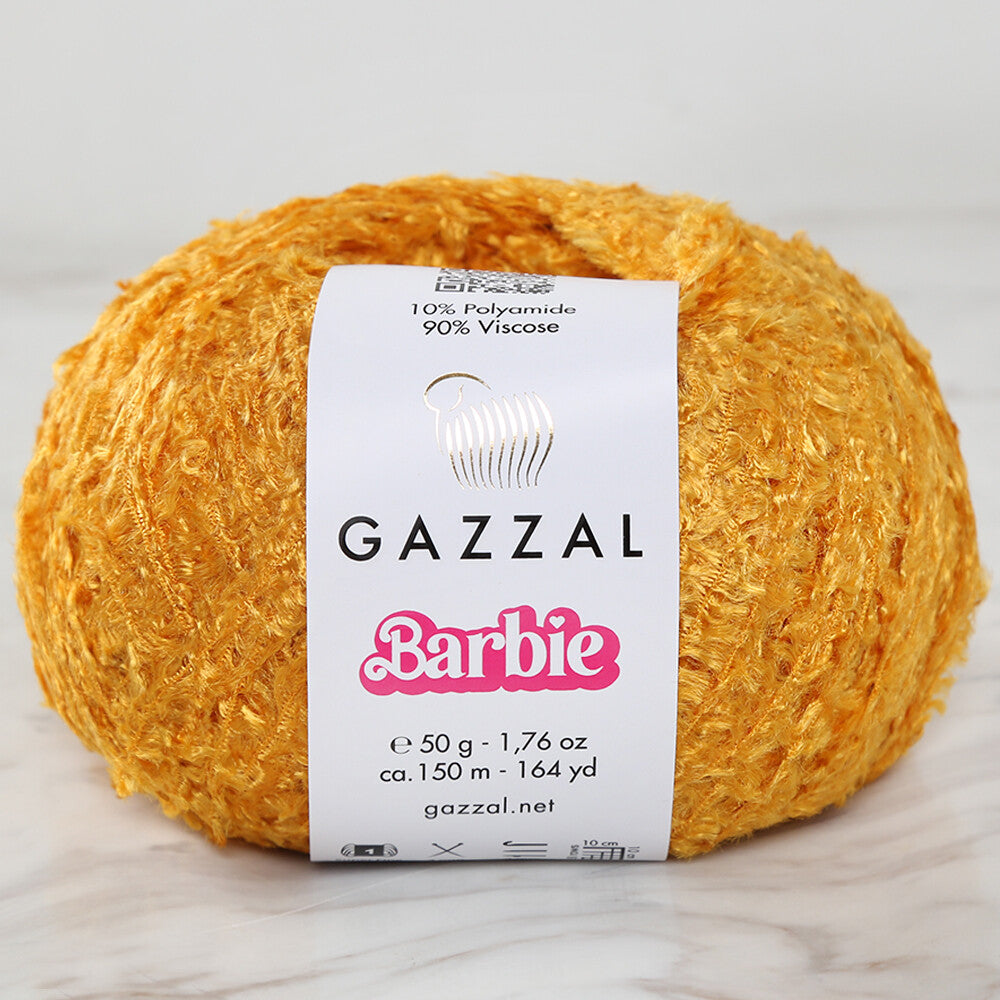 Gazzal Barbie Hardal Sarısı el örgü ipi ile bebek örgülerinize canlılık ve yumuşaklık katın.
