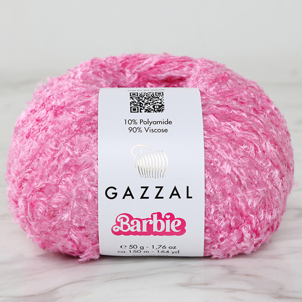 Gazzal Barbie pembe el örgü ipiyle yumuşacık ve canlı bebek örgüleri örün.