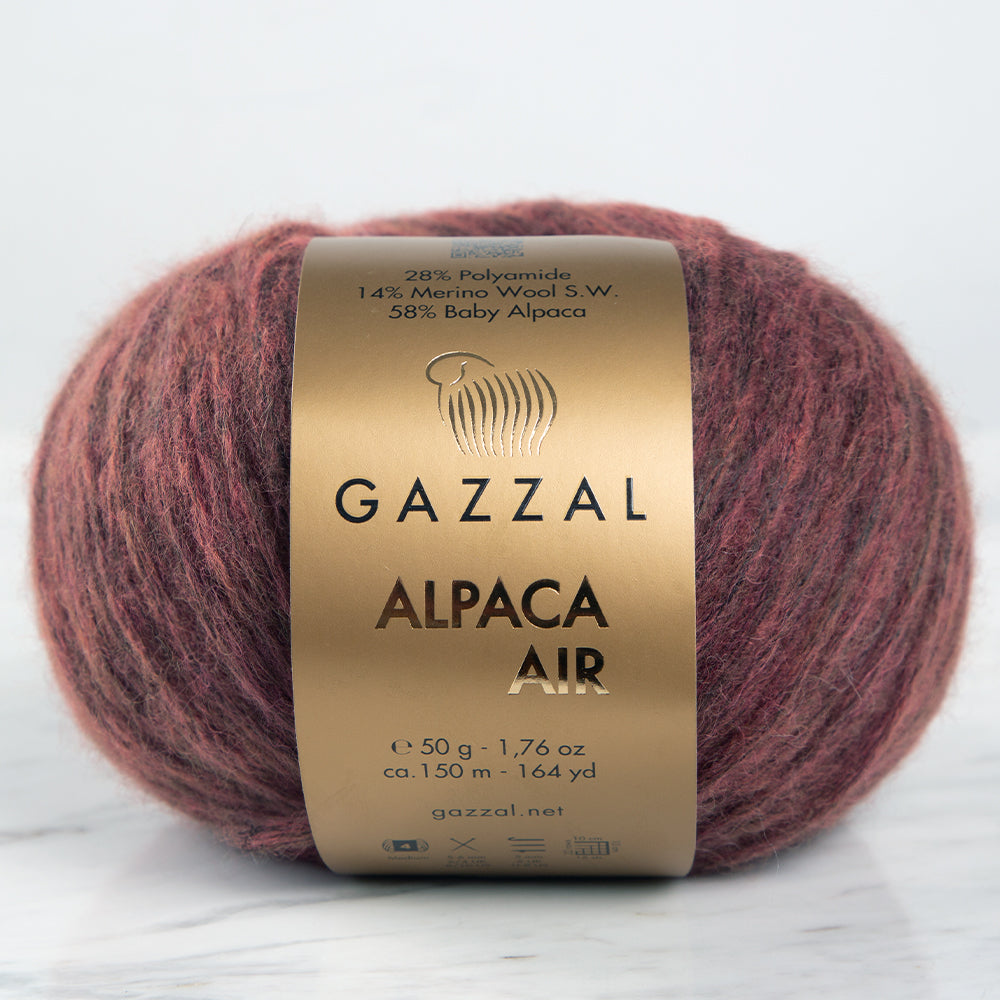 Gazzal Alpaca Air Kiremit el örgü ipi, doğal sıcaklık ve yumuşak dokusuyla şık projeler yaratır.