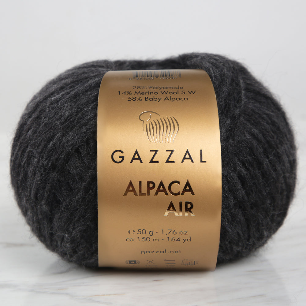 Gazzal Alpaca Air Füme el örgü ipiyle hafif, sıcak ve şık tasarımlar yaratın.