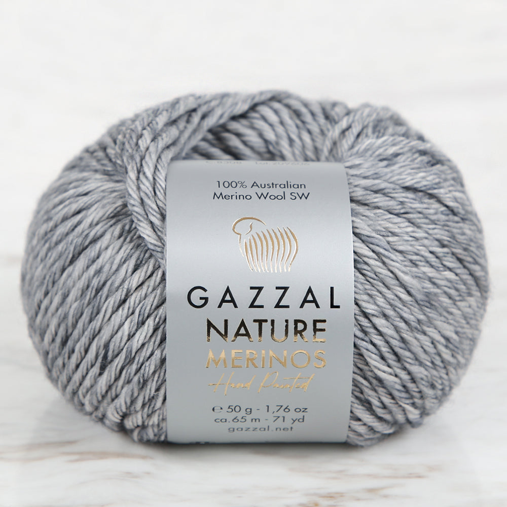 Gazzal Nature Merinos gri ipi, bebekler için yumuşak, doğal ve hassas ciltlere uygun dayanıklı örgü ipi.