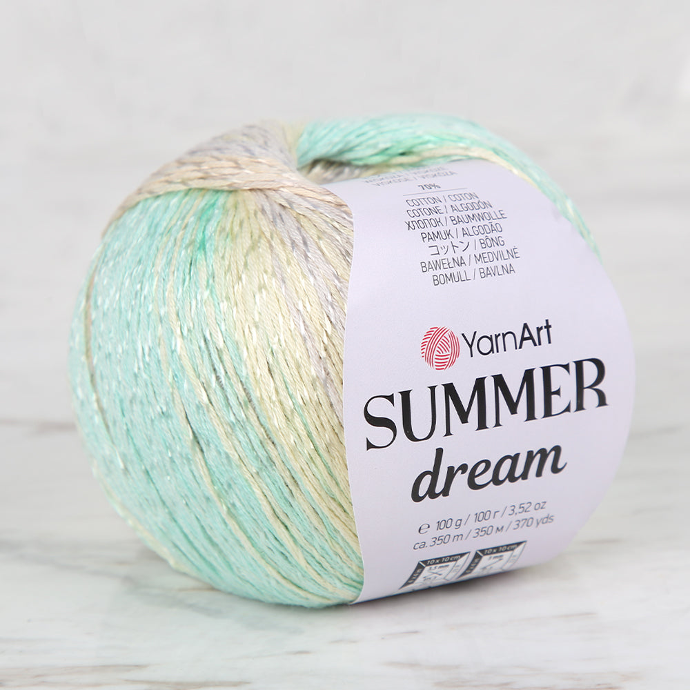 YarnArt Summer Dream 4312 ebruli ipiyle yazlık örgülerinizde canlı renkler ve yumuşak dokuyu bir arada hissedin.
