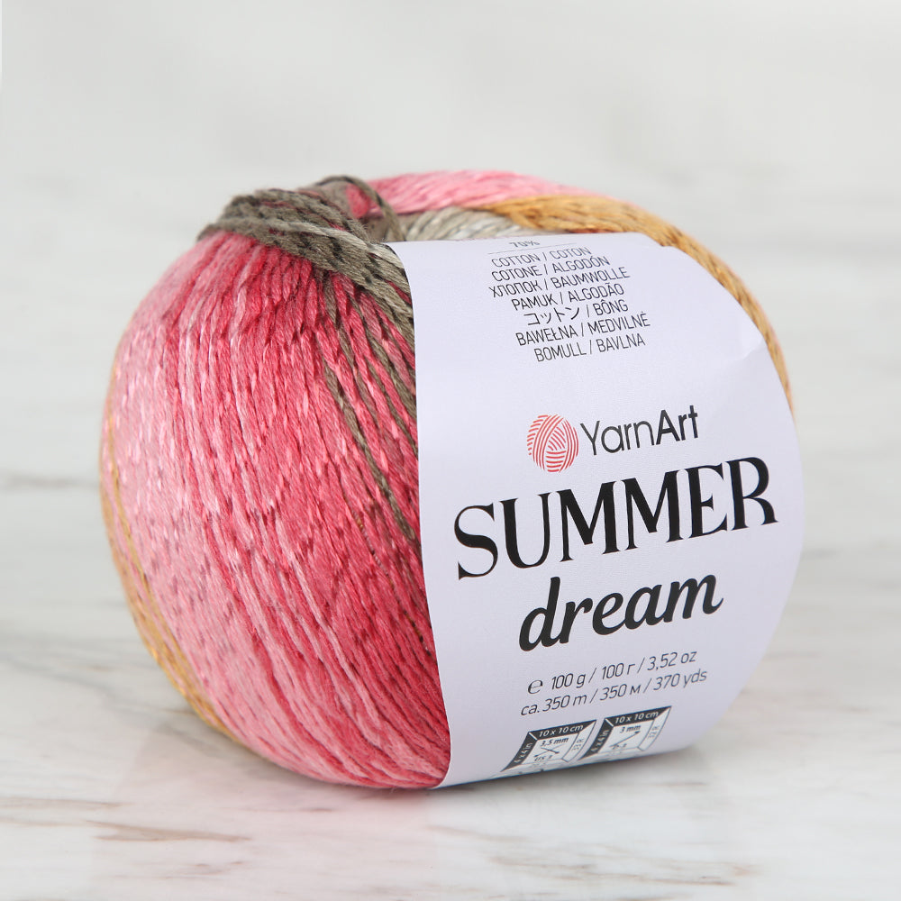 YarnArt Summer Dream 4313 ebruli el örgü ipi ile terletmeyen yazlık projelerinize renk katın.