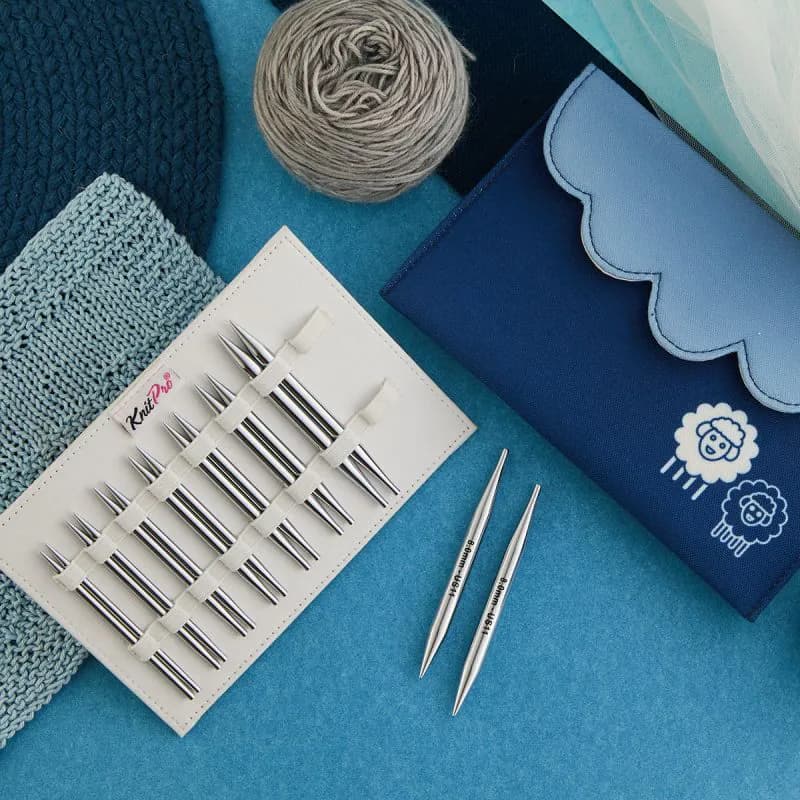 KNITPRO NOVA METAL Deluxe Set 10 cm kısa uçlu şişlerle dayanıklı metal örgü deneyimi.