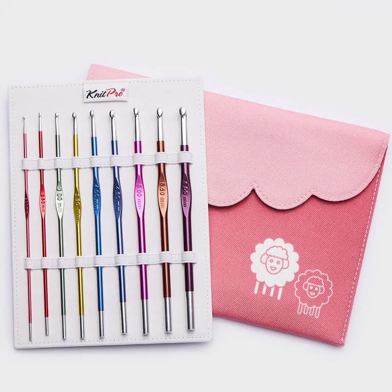 KnitPro Zing Deluxe 7 parça tığ seti, ergonomik ve kaymaz yapısıyla profesyonel örgü keyfi sunar.