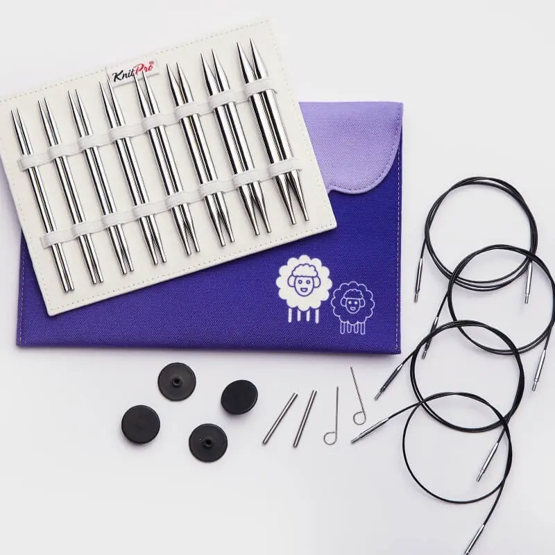 KNITPRO NOVA METAL Deluxe Set, 13 cm normal uçlarıyla pürüzsüz ve konforlu örgü deneyimi sunar.