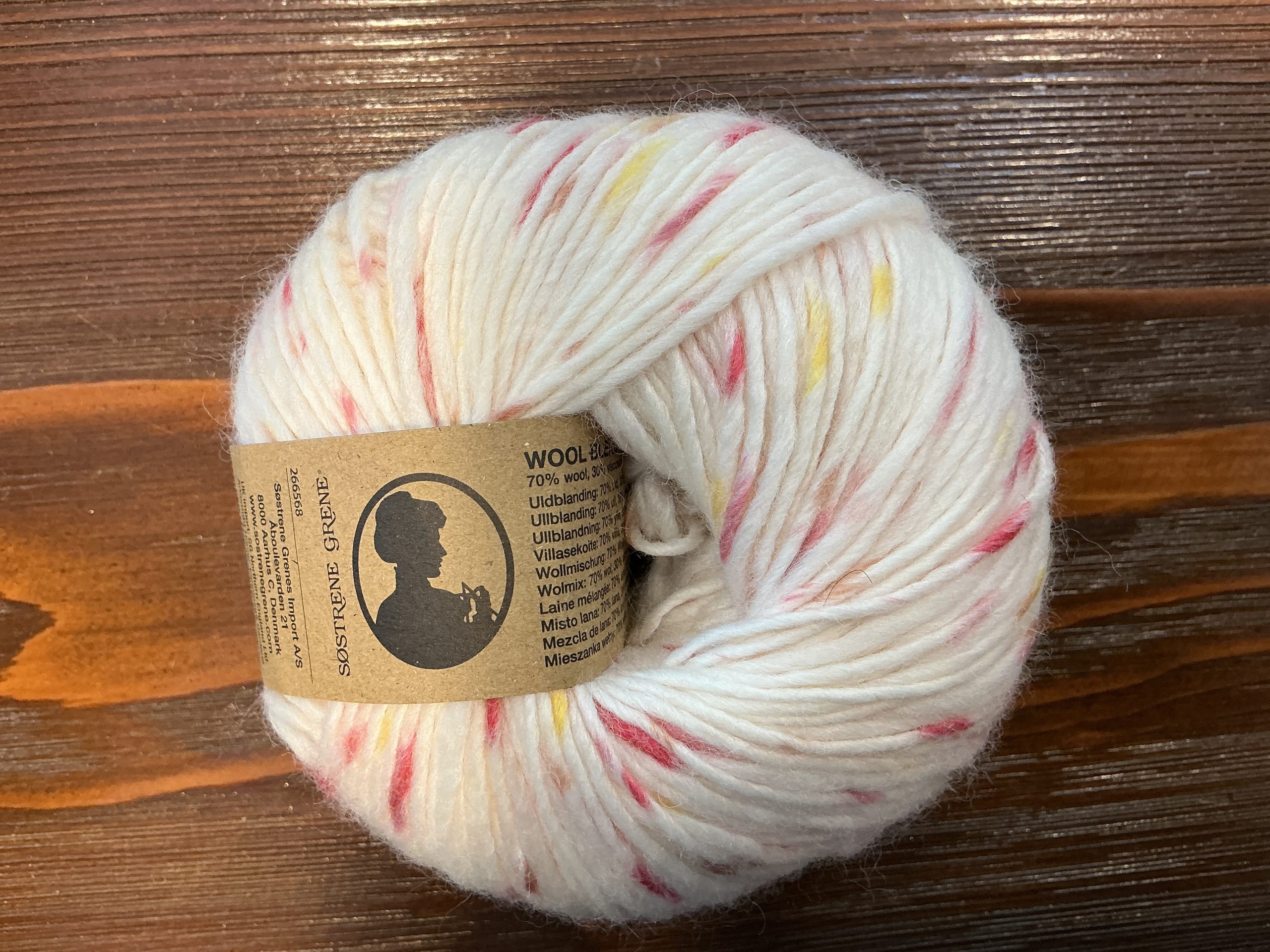 Sostrene Grene Wool Blend El Örgü İpi Sarı&Kırmızı - 4300
