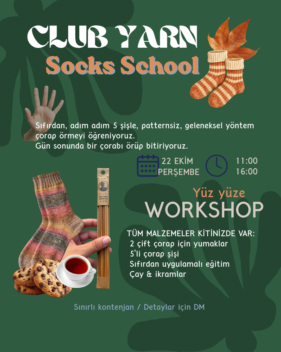 5 Şişle Çorap Örme Workshop No:2