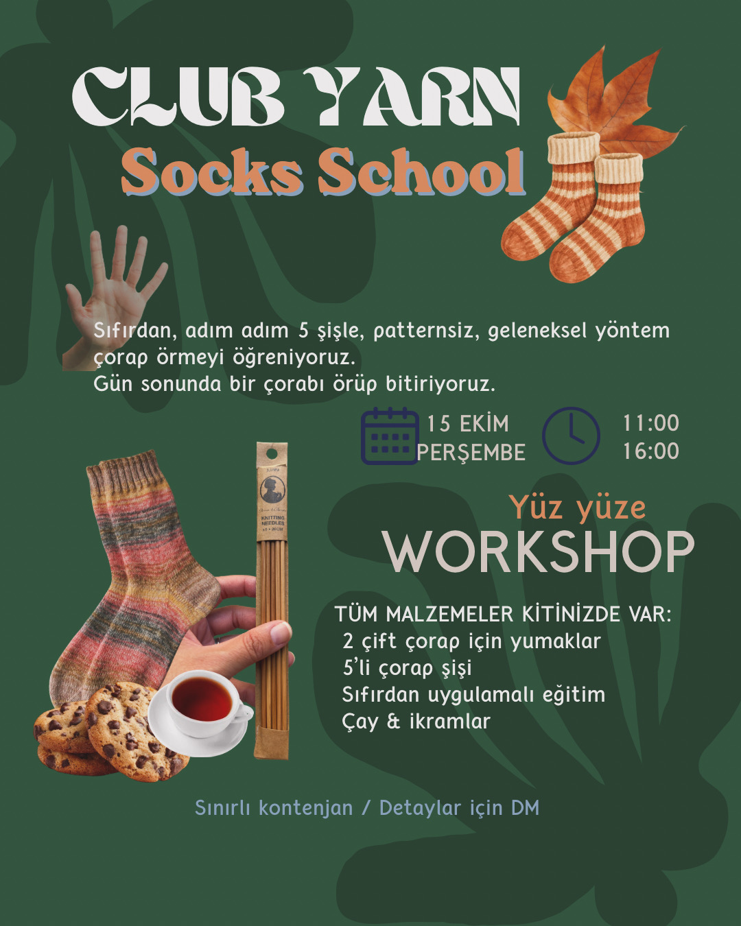 5 Şişle Çorap Örme Workshop
