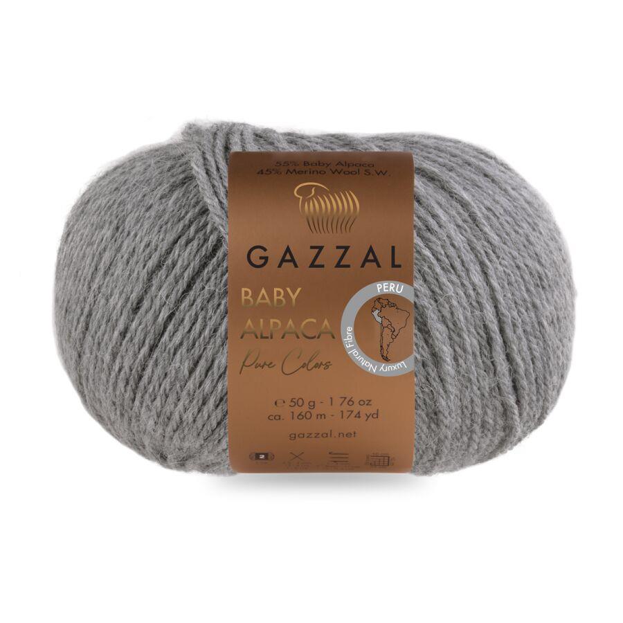 Gazzal Baby Alpaca El Örgü İpi - Gri - 6458