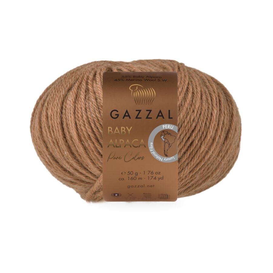 Gazzal Baby Alpaca El Örgü İpi - Karamel - 6459