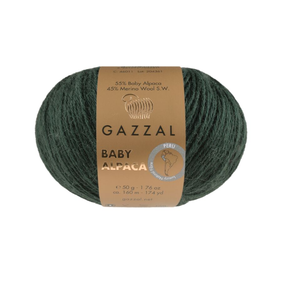 Gazzal Baby Alpaca El Örgü İpi -Orman Yeşili- 46011