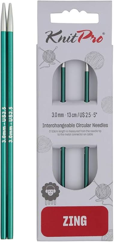 KNITPRO ZING Değiştirilebilir Misinalı Şiş Ucu (3.0 mm - 13 cm) - 47511