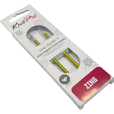 KNITPRO ZING Değiştirilebilir Misinalı Şiş Ucu (3.5 mm - 13 cm) - 47501