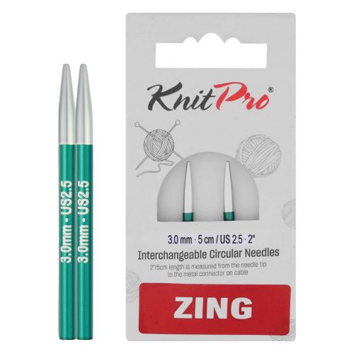 KNITPRO ZING Değiştirilebilir Misinalı Şiş Ucu (3.0 mm - 5 cm) - 47541