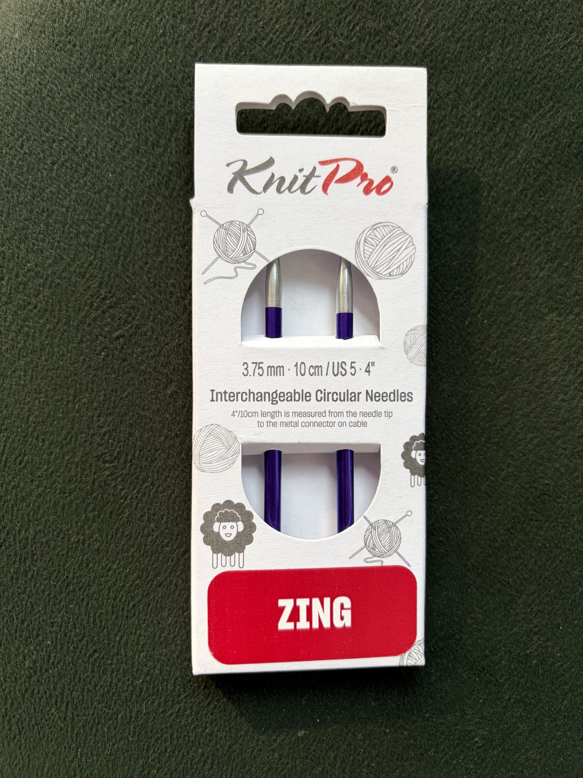 KNITPRO ZING Değiştirilebilir Misinalı Şiş Ucu (3.75 mm - 10 cm) - 47522