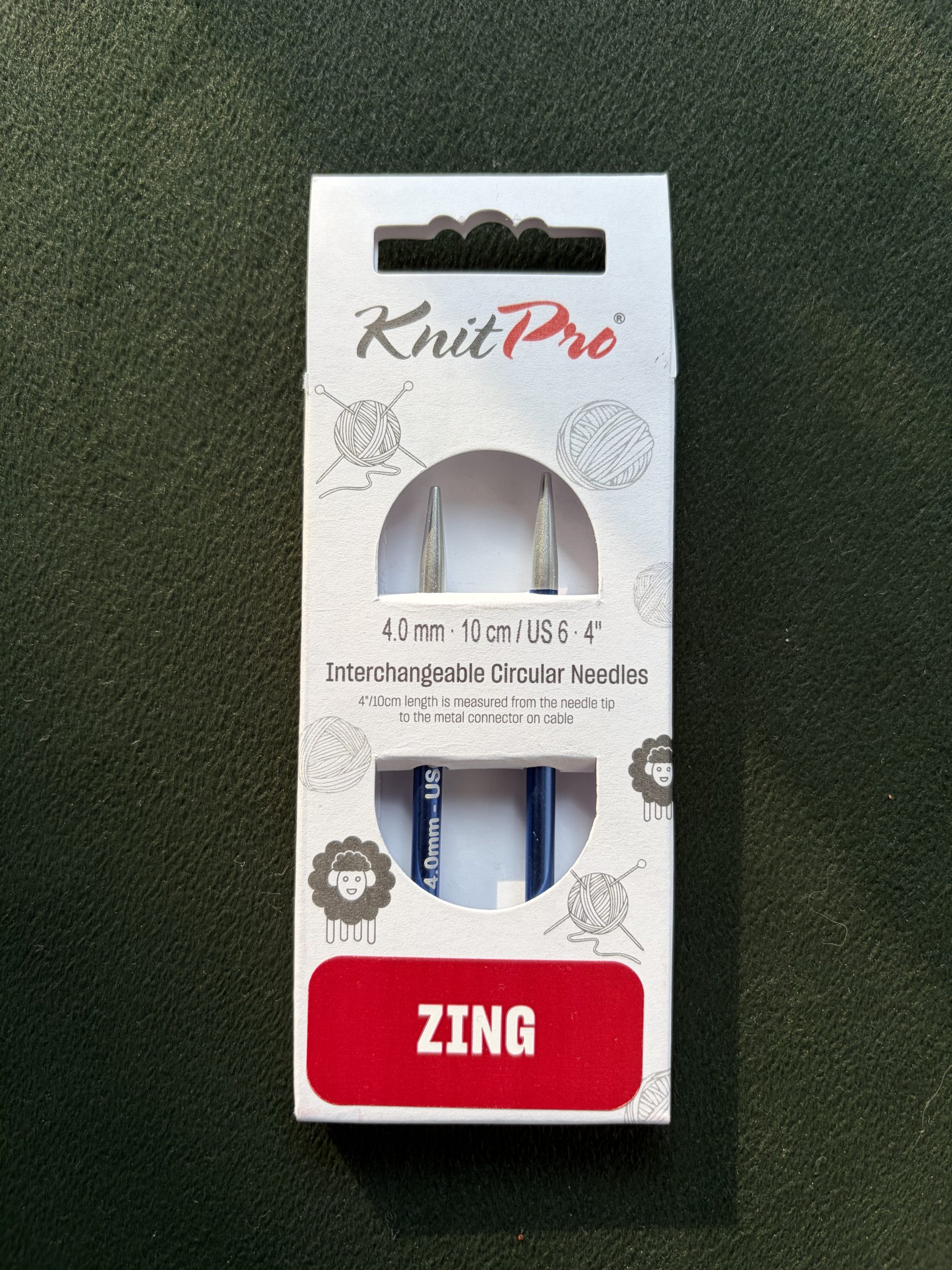 KNITPRO ZING Değiştirilebilir Misinalı Şiş Ucu (4.0 mm - 10 cm) - 47523